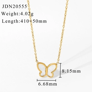 Detailed size specifications for the 18k gold plated butterfly necklace pendant