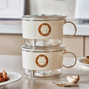 Cute three-compartment seasoning box with spoons and airtight lids for kitchen storage