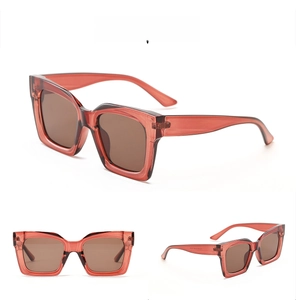 Multi-angle view of wine red square oversized sunglasses with dark brown lenses