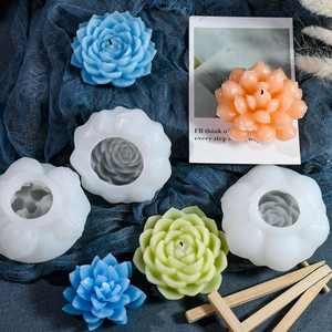 Succulente lotus siliconen mal voor DIY geurkaarsen en gipsen bloem ornamenten