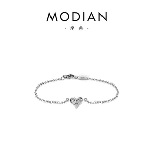 Elegant S925 sterling silver heart bracelet featuring a sparkling pavé zirconia pendant