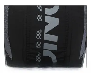 Detail of the high-quality stitching on a quick-dry mesh cap with reflective print