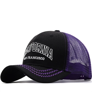 Retro Trucker Hat With California Letter Embroidery Breathable Cotton Mesh Sunshade Baseball Cap For Men Women