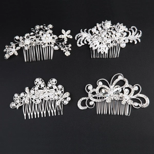 Peigne À Cheveux De Mariée Avec Alliage Strass Et Fausse Künstliche Perle Fleur Feuille Design Pour Mariage Fête Coiffe Élégante Pour Femmes