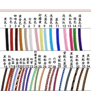 Color chart showcasing 34 options of woven steel wire rope for DIY jewelry making