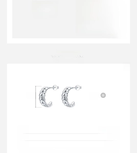 Detailed specs of S925 silver leaf earrings with 14mm height and 2.71g weight