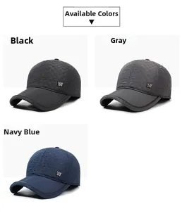 Casquettes de baseball hiver pour hommes en noir, gris et bleu marine avec motif matelassé