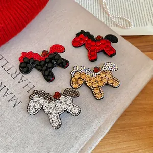 Sparkling rhinestone horse hair clip with elegant crystals for festive New Year styling