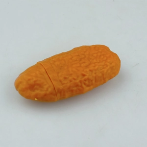 Close-up of realistic chicken wing novelty pen with detailed food-like texture and skin