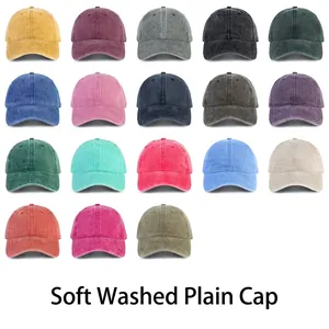 Washed Cotton Baseball Cap Retro Sun Moon Embroidered Distressed Adjustable Outdoor Sport Sun Protection Hat For Men Women
