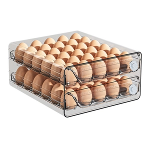 Double-layer transparent egg storage box for refrigerator with date tracking dial