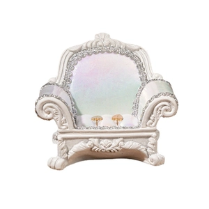 Elegant white vintage chair jewelry display stand for earrings and miniature charms