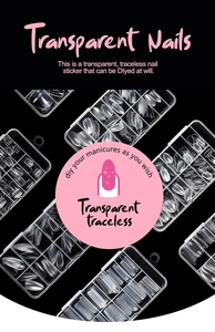 Detailed view of 120pcs traceless transparent artificial nail tips in organizer box.