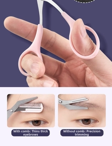 Precision eyebrow scissors set with comb for thinning and trimming stray brow hairs