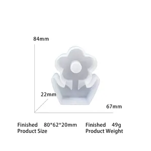 Molde de silicona maceta para velas DIY y resina con dimensiones detalladas