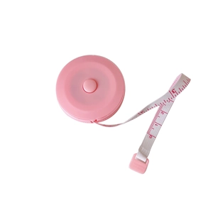 Mini pink portable retractable 1.5m soft measuring tape for body waist measurements