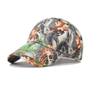Leaf camouflage outdoor baseball cap featuring realistic jungle pattern and curved brim