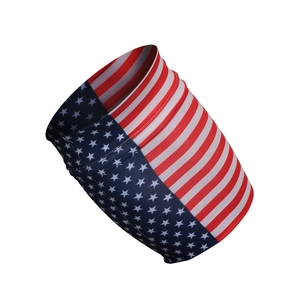 Elastic sports arm sleeve with American flag pattern for running and fitness