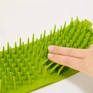 Green soft silicone automatic pet paw cleaner brush for deep dog foot massage and washing