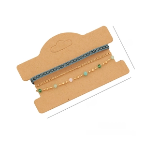 Detail view of Bohemian multilayer bracelets with crystal beads and satin ribbon dimensions