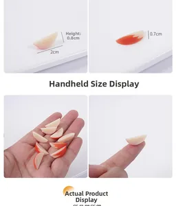 Miniatura rodajas de manzana realistas de 2cm con dimensiones para manualidades de casa muñeca