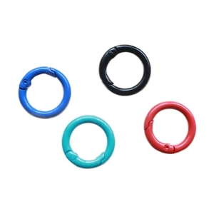 Set of four 2.5cm colorful metal spring o-rings for DIY keychains and phone straps