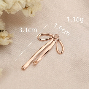 18K rose gold bow pendant for DIY jewelry making with dimensions 3.1cm by 1.9cm