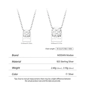 S925 sterling silver octagon rose cut pendant necklaces in 6mm and 8mm sizes