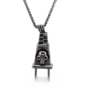 Retro Stainless Steel Pendant Mjolnir Hammer Skull Head Power Plug Bullet Gothic Punk Viking Style Jewelry For Men