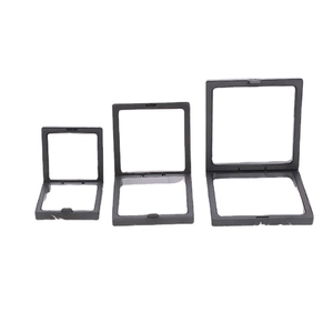 Set of black PE film jewelry display boxes in small, medium, and large sizes