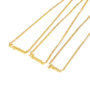 Detailed view of 18K gold plated Capricorn, Aquarius, and Pisces zodiac pendant necklaces