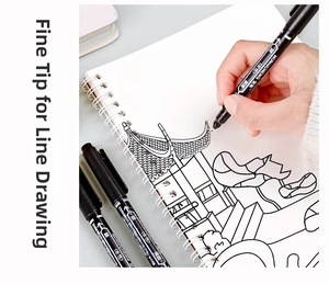 Close-up of fine tip marker pen used for drawing detailed architectural sketches