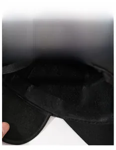 Detail of the moisture-wicking sweatband inside this winter baseball cap for men