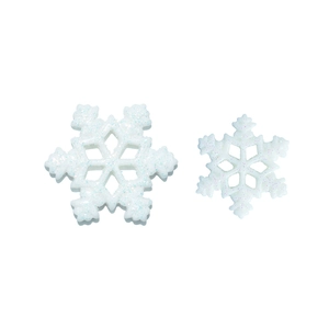 Sparkling white resin snowflake charms with glitter finish for DIY phone cases and crafts