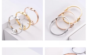 Bracciali a quadrifoglio con diamanti in oro, argento e rosa con finitura lucida