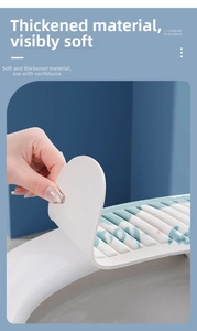 Detailed close-up showing the soft EVA material and thickness of the waterproof toilet seat pad