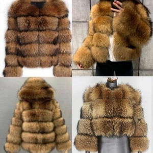 Women Faux Fur Jacket Spliced Horizontal Tiered Artificial Raccoon Mink Fur Coat Winter Warm Long Sleeve Outwear