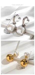 Détail macro de boucles d'oreilles perles géométriques montrant les dimensions réelles