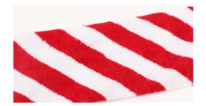 Macro shot of red and white striped knit fabric showing high-density texture detail