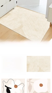 Detail view of various minimalist Nordic art patterns for PVC washable entrance floor mats