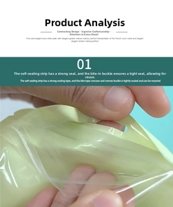 Detailed view of the resealable buckle closure on macaron-colored zip lock bag