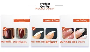 Detail comparison showing glossy finish and durability of bee floral press-on nails