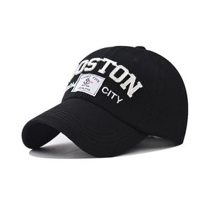 Boston City Bestickte Baseballkappe Baumwolle Gewaschen Retro Outdoor Verstellbarer Sonnenhut Für Herren Und Damen Streetwear