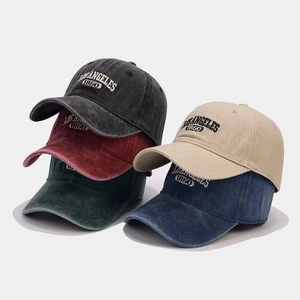 Retro Washed Cotton Baseball Cap Los Angeles 1850 Embroidery Distressed Adjustable Outdoor Sun Hat For Men Women