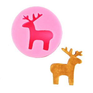 Christmas Reindeer Silicone Mold DIY Candle Resin Casting Cake Decoration Elk Shape Baking Tool Festive