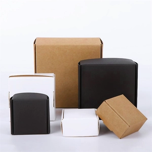 Multi-size black, white and kraft cardboard shipping boxes for jewelry and gifts