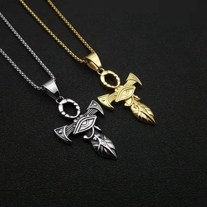 Men Titanium Steel Egyptian Eye Of Horus Ankh Cross Pendant Necklace Hip Hop Punk Stainless Steel Religious Jewelry Gift
