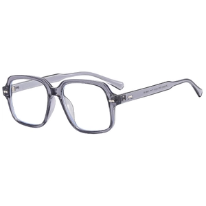 Lunettes anti-lumière bleue à monture carrée en résine transparente gris-violet