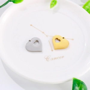Heart Charms Stainless Steel Hollow Out Pendants With Jump Ring For DIY Jewelry Making Necklace Bracelet Fashion Simple