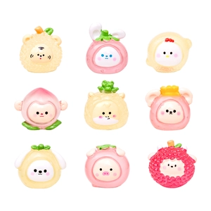 Glow in the dark 3D zodiac animal fruit resin figures for DIY desk decoration